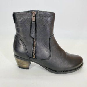 Eric Michael Womens Ankle Boots Booties Black‎ Stacked Heels Zip EUR 35 New